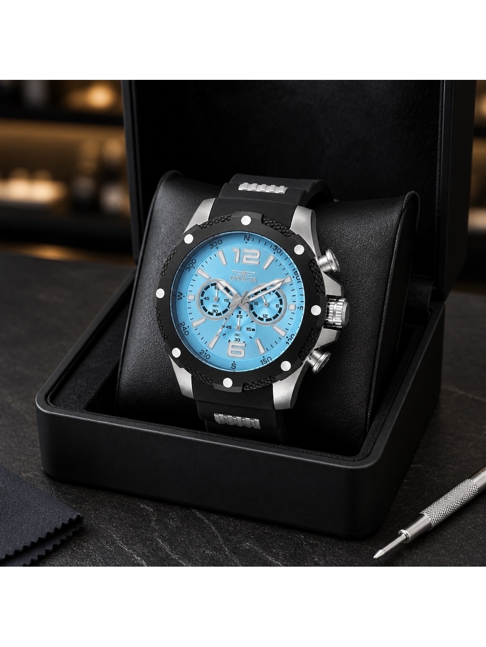 $280 INVICTA I-FORCE AXIS “TAMPA BAY RAYS”COLORWAY 50mm HIGH END WATCH